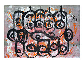 Moderne slike u galeriji MAG - apstraktna slika Voodoo People akril na hameru 100x70 cm