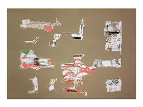 Galerija moderne umjetnosti MAG online galerija - apstraktna slika Skriveni pogledi IV akril na hameru 100x70 cm