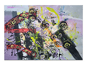 Moderne slike u galeriji MAG - apstraktna slika Male pobjede akril na hameru 100x70 cm