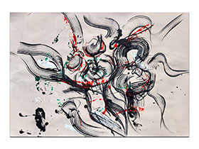 Moderne slike u galeriji MAG - apstraktna slika Daleke melodije akril na hameru 100x70 cm