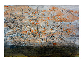 Moderne slike u galeriji MAG - apstraktna slika Poslije sunca II akril na hameru 100x70 cm