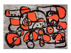 Moderne slike u galeriji MAG - apstraktna slika Nepoznati mehanizmi akril na hameru 100x70 cm