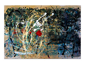 Moderne slike u galeriji MAG - apstraktna slika Bajkoviti pejzaži II akril na hameru 100x70 cm