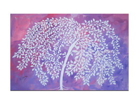 Dnevni boravak slike za Vaše interijere - Umjetnička slika na platnu - Vrba ljubičastog dana - 80x55 cm - MAG galerija