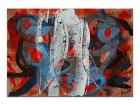 Umjetničke slike u prodaji galerije MAG - apstraktna slika Ostao je trag Akril na hameru 100x70 cm