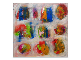 Moderne slike u galeriji MAG - apstraktna slika Odjeci boja Akril na napetom platnu 80x80 cm