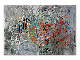 Moderne slike u galeriji MAG - apstraktna slika Radoznali šapat akril na hameru 100x70 cm