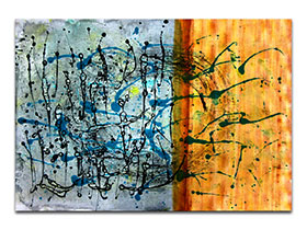 Moderne slike u galeriji MAG - apstraktna slika Ususret ljetu akril na hameru 100x70 cm