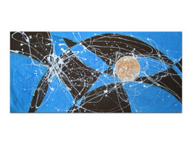 Slikarstvo apstrakcija u galeriji MAG - originalna apstraktna slika Sfera akril na platnu 140x65 cm