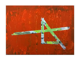 Izložba slika u galeriji MAG - moderna apstraktna slika Ausgang akril na kartonu 36x26 cm