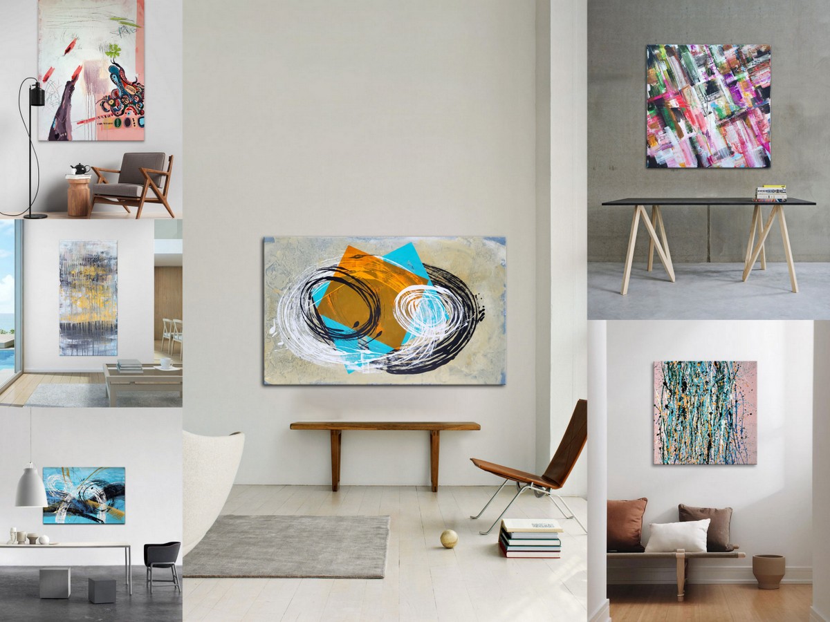 Moderne apstraktne slike za apartmane i druge interijere - originalne slike na platnu velikog formata - izrada slika po narudžbi